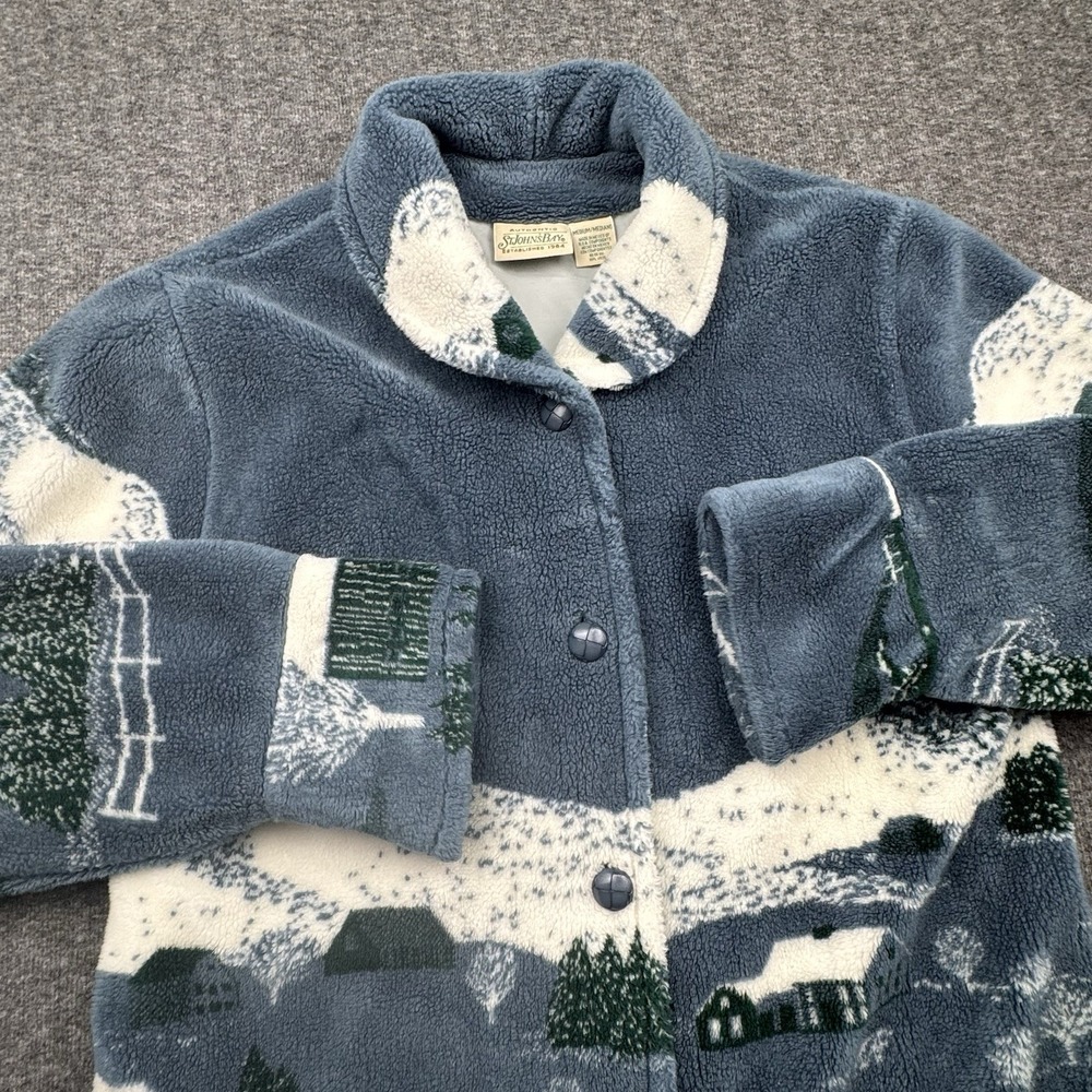 St Johns Bay Woman's Fleece Jacket Size Medium Cottagecore Cabin Winter Vtg